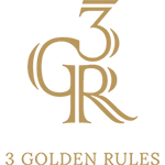 3 Golden Rules logo in an elegant gold design, symbolising luxury, fine craftsmanship, and timeless jewellery.