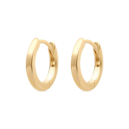 9k yellow gold sleeper earrings with a sleek 6mm width, showcasing a minimalist design perfect for daily wear or special occasions.