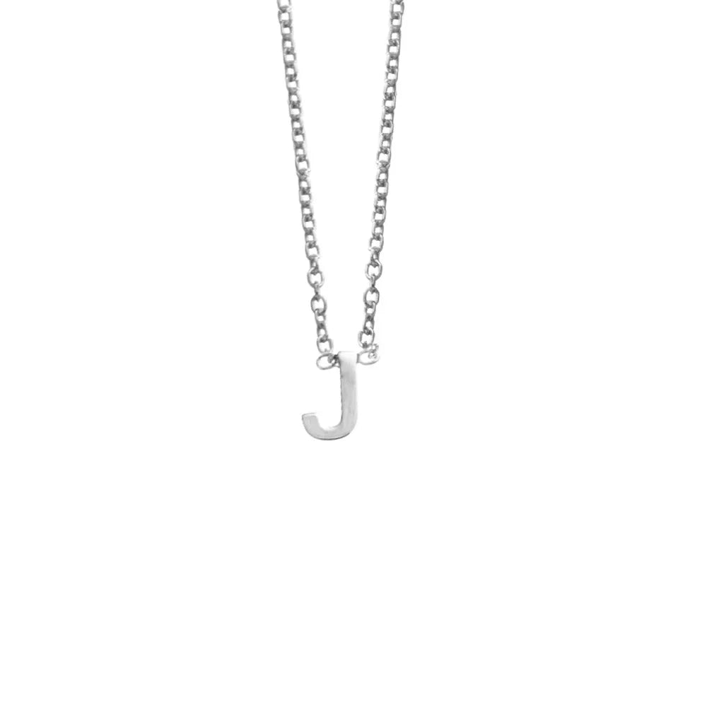 Sterling silver initial "J" pendant necklace with adjustable length, perfect as a versatile and personalised jewellery piece.