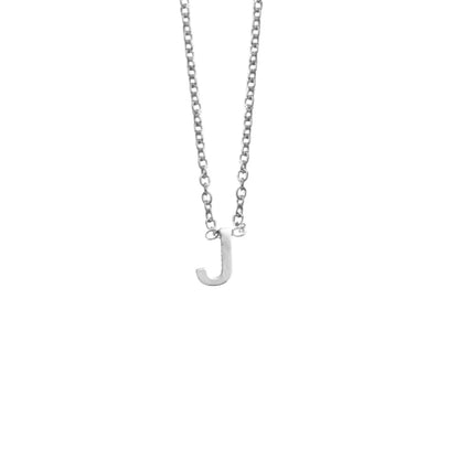 Sterling silver initial "J" pendant necklace with adjustable length, perfect as a versatile and personalised jewellery piece.