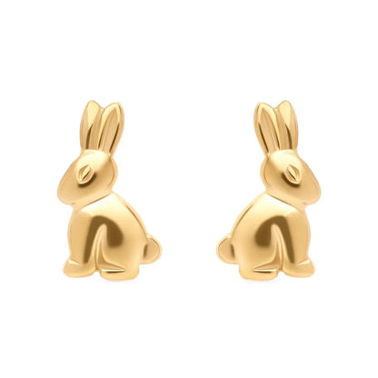 9k yellow gold rabbit stud earrings blend playful charm with elegance. Perfect for animal lovers, these meticulously crafted studs enhance everyday style.